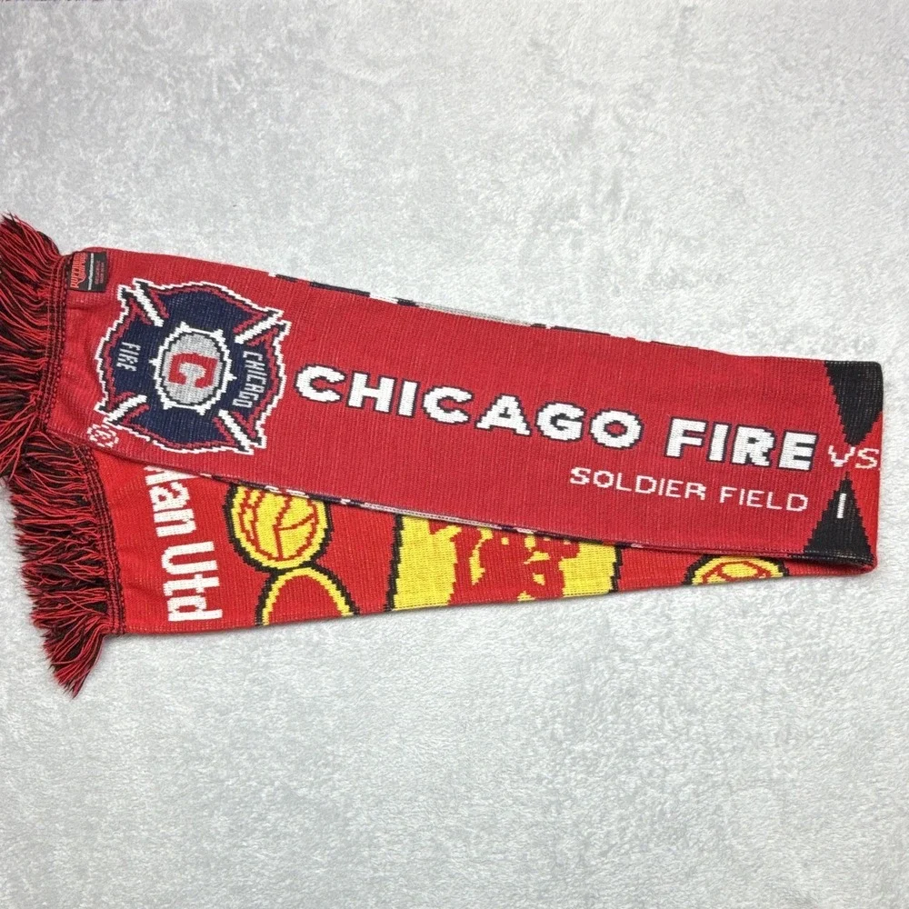 Ruffneck Scarves Chicago Fire vs Manchester United Soccer Scarf Red